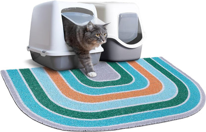 Pet-safe large cat litter mat with a non-slip base and efficient litter trapping for a cleaner home.