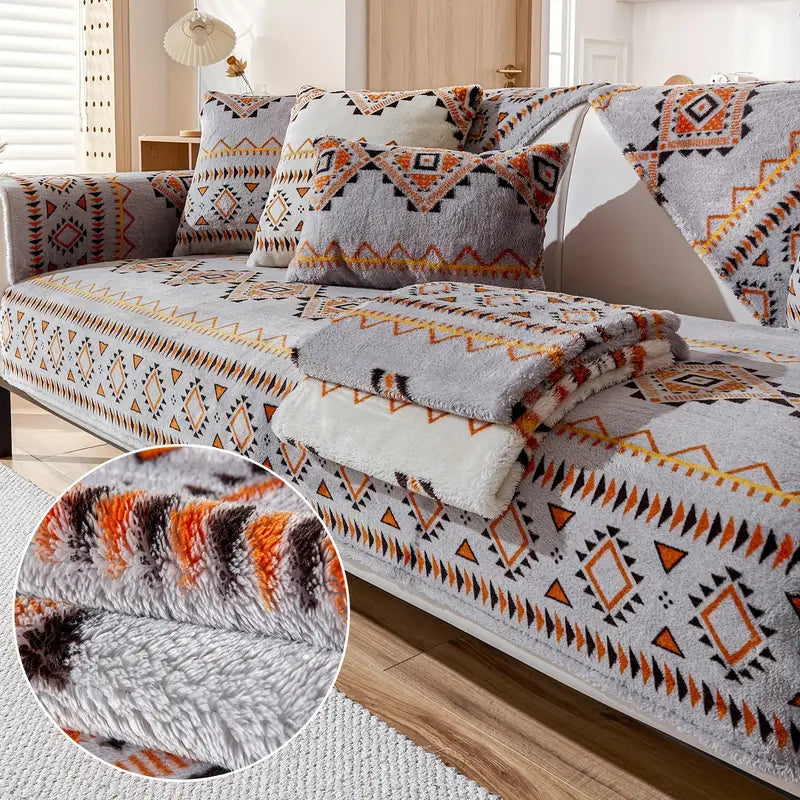 Pet-friendly non-slip Bohemian sofa cover