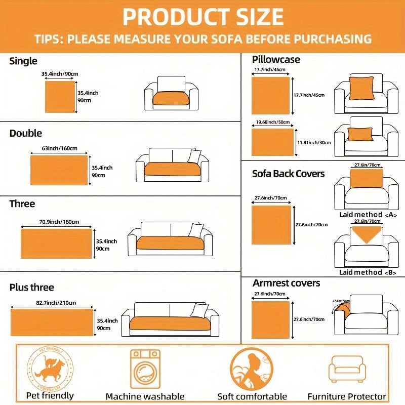 product size of Nordic Plush Sofa Cover