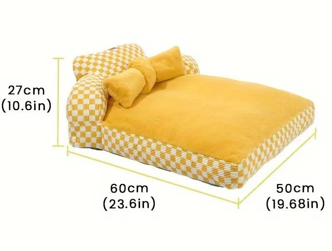 size of pet sofa bed in yellow color