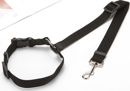 Durable nylon Pet Car Seat Belt and Leash in black color