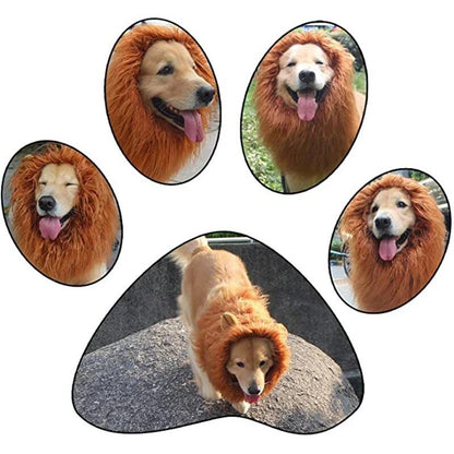 Cozy Winter Lion Dog Wig Costume Pet Cosplay for Holiday Parties