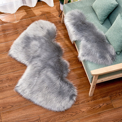 Double Heart Long Plush Carpet for Soft & Fluffy Living Room & Bedroom Mat