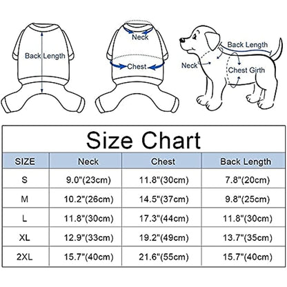 Size chart of Reflective waterproof raincoat for small breeds