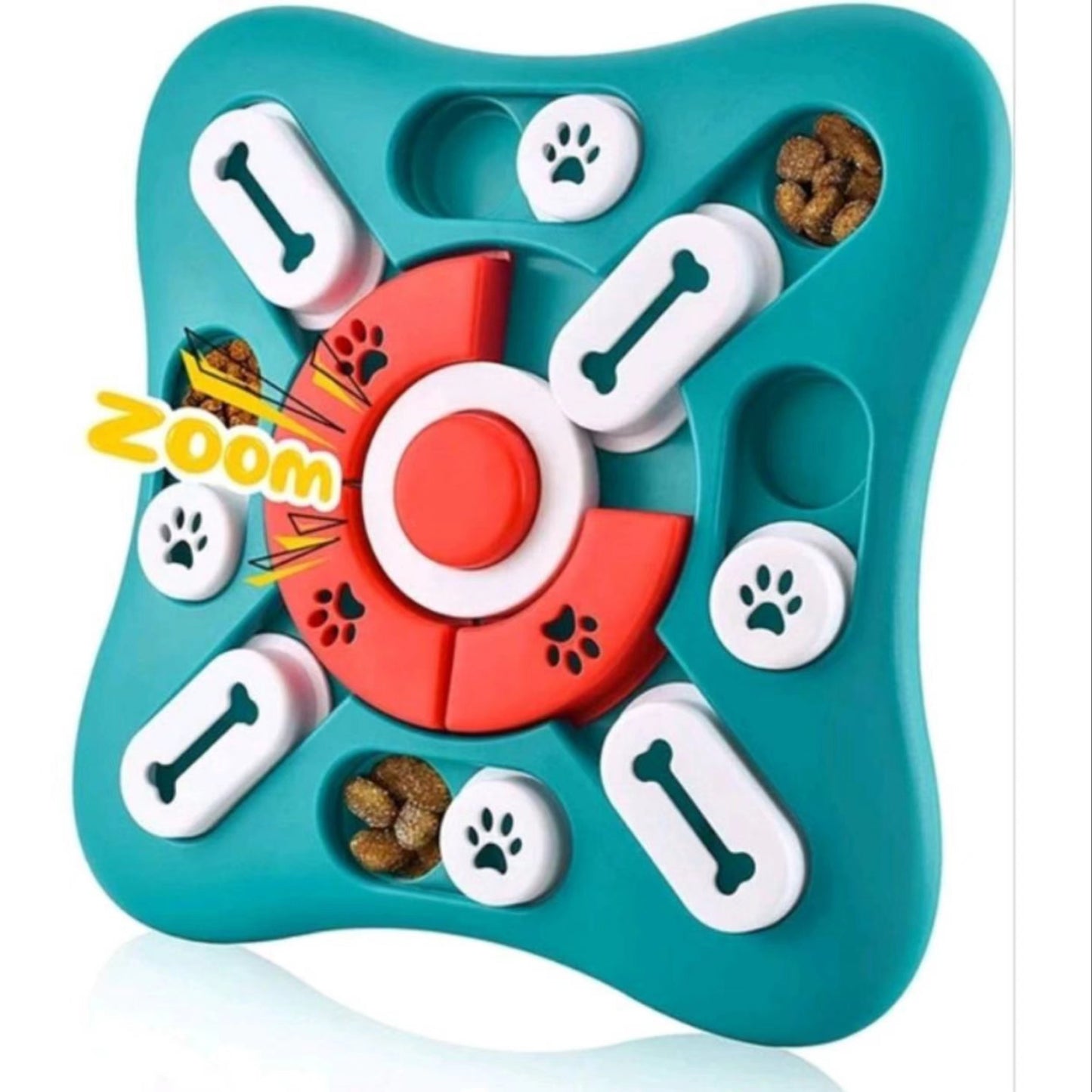 Interactive dog puzzle toy promoting slow feeding for healthier meal times.