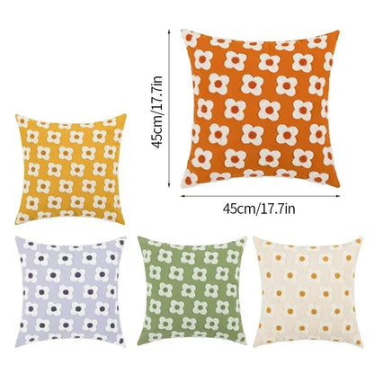 Stylish Floral Cushion Cover for Sofa & Bed Decor - Embroidered Pillow Case