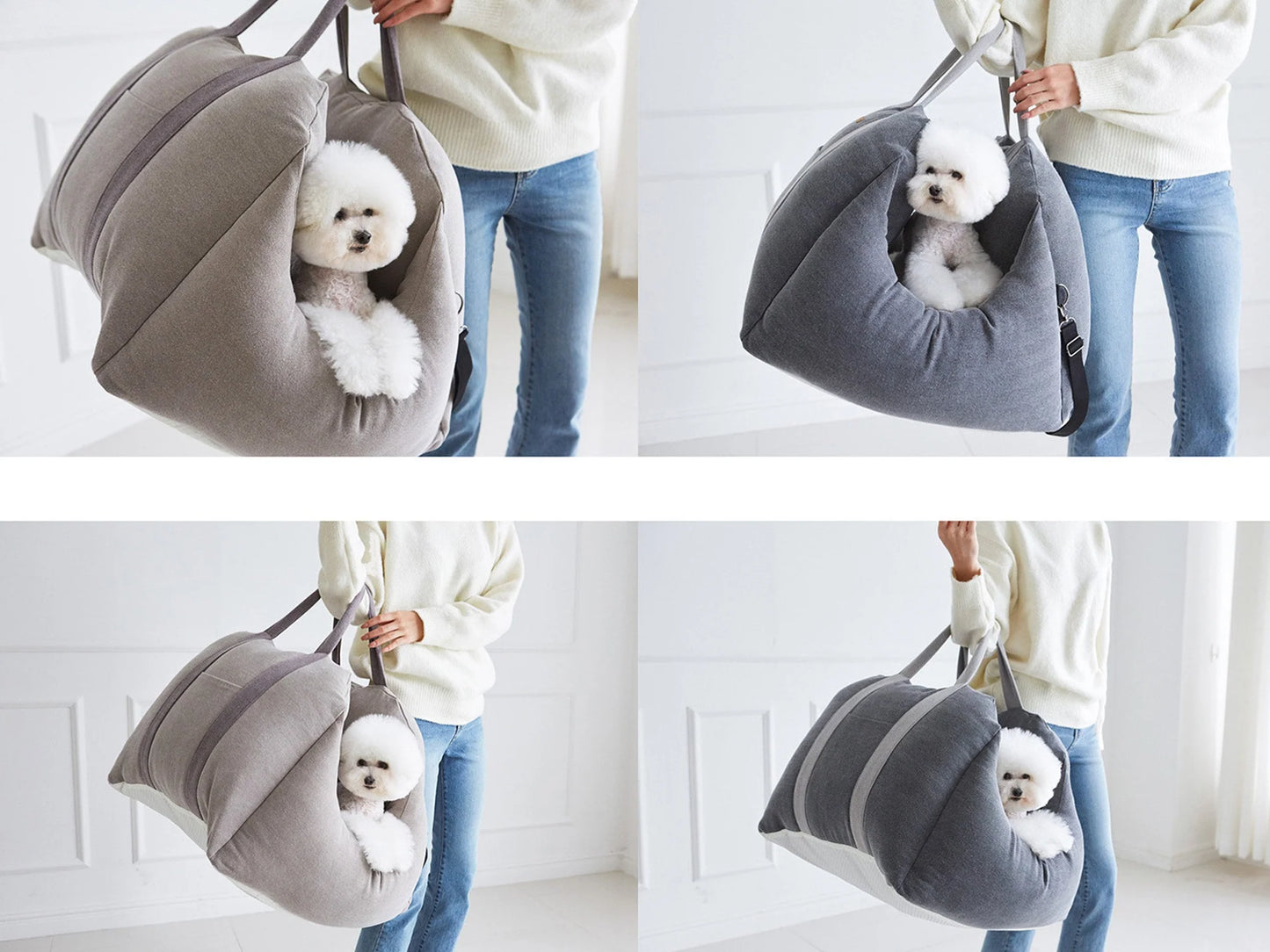 Soft Linen Cotton Blend Washable Travel Pet Carrier