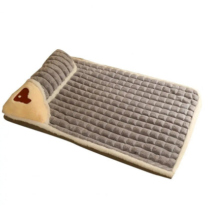 "The orthopedic dog bed in grey, showcasing its stylish and versatile design."
