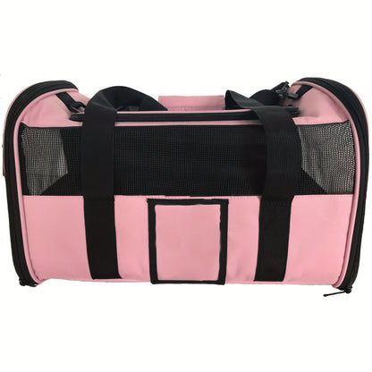 Comfortable and stylish pet transport bag perfect for on-the-go pet parents.