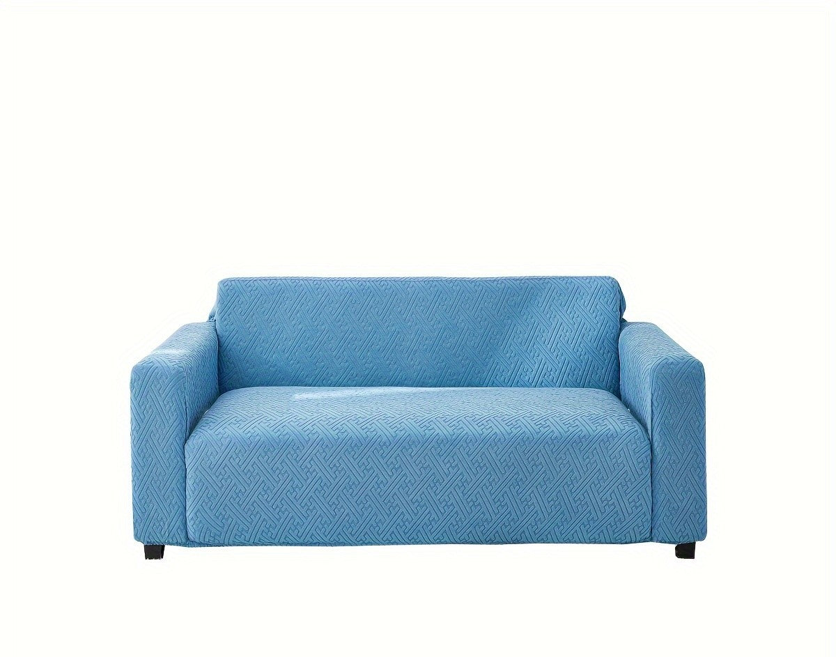 1 seater elastic sofa cover in blue color