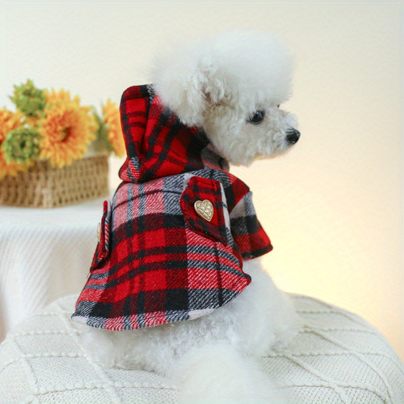 Christmas Plaid Dog Washable Hooddie