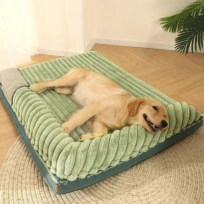 Washable Orthopedic Medium Large Rectangle Dog / Cat Bed with L Shaped Pillow Support