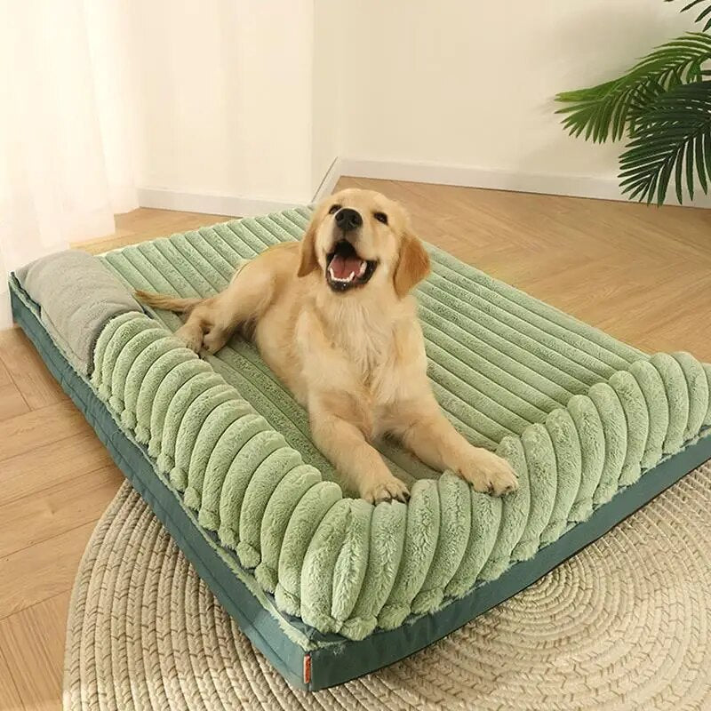 Washable Orthopedic Medium Large Rectangle Dog / Cat Bed with L Shaped Pillow Support