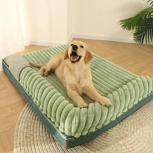 Washable Orthopedic Medium Large Rectangle Dog / Cat Bed with L Shaped Pillow Support