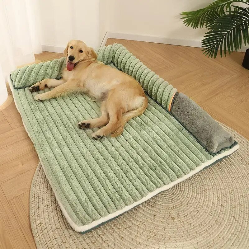 Washable Orthopedic Medium Large Rectangle Dog / Cat Bed with L Shaped Pillow Support