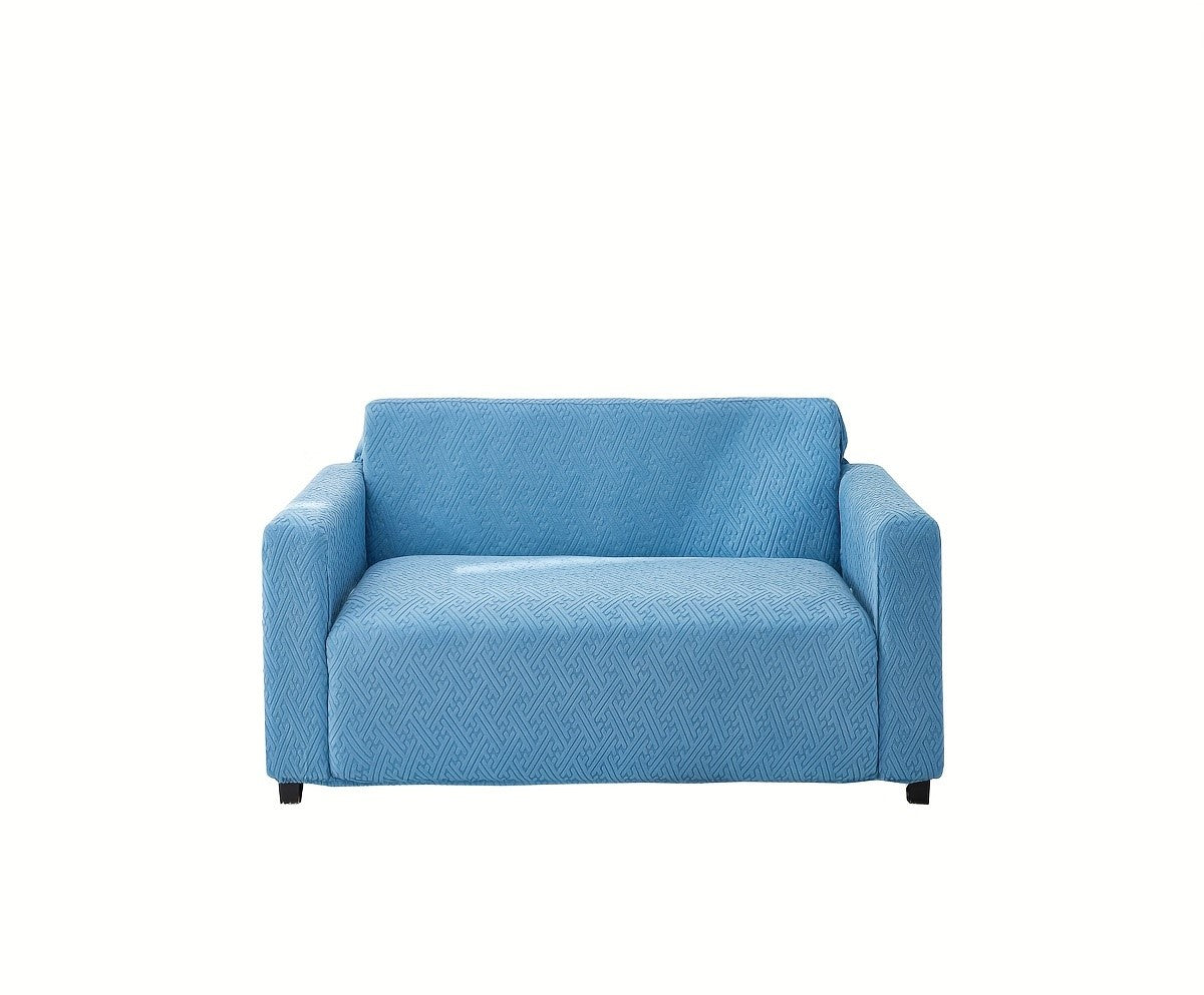 1 seater elastic sofa cover in blue color