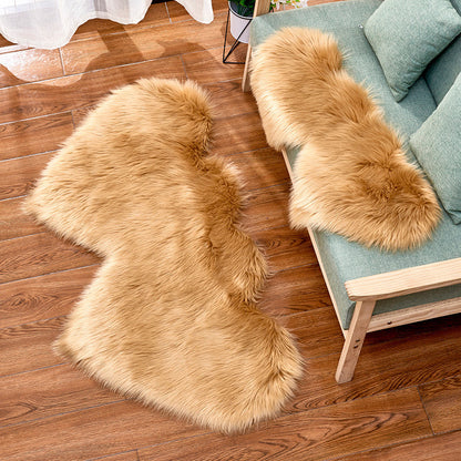 Double Heart Long Plush Carpet for Soft & Fluffy Living Room & Bedroom Mat