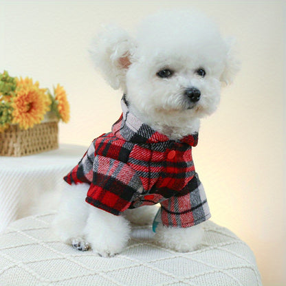 Christmas Plaid Dog Washable Hooddie