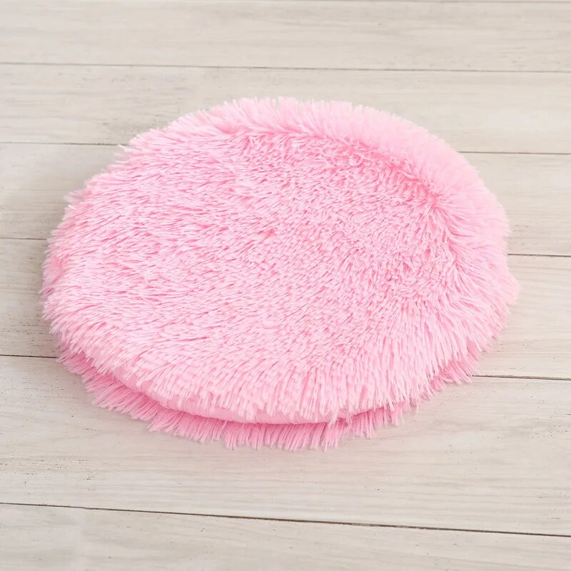 Plush Cat Beds for Cats & Small Dogs Soft Round and Colorful Pet Mats Pink