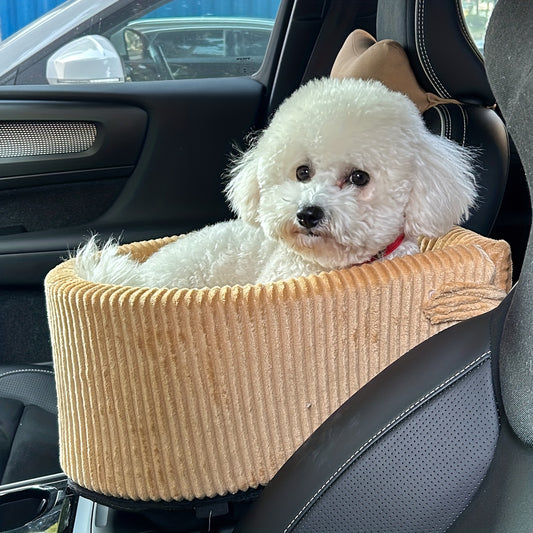 Four Seasons pet carrier and car seat for safe dog travel in khaki color