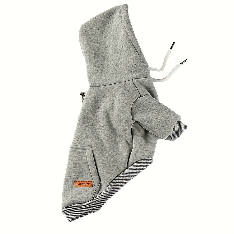 Dog jacket for small breeds with easy-to-wear design in grey color