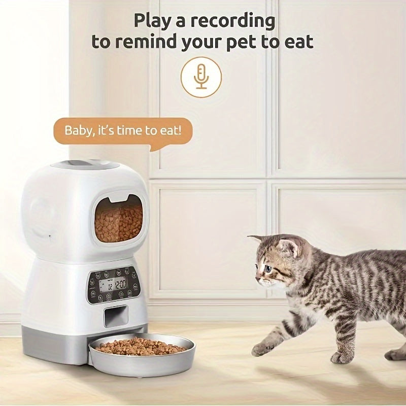 The Automatic Pet Feeder set in a cozy home environment.