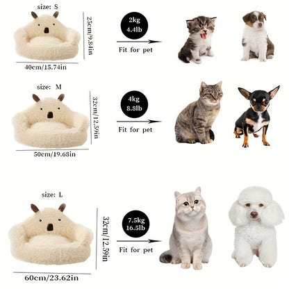 Size chart of Warm and inviting cat bed with an alpaca design