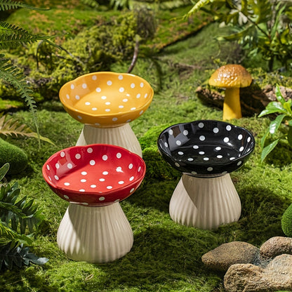 Multiple Colors of Mushroom Cat Bowl