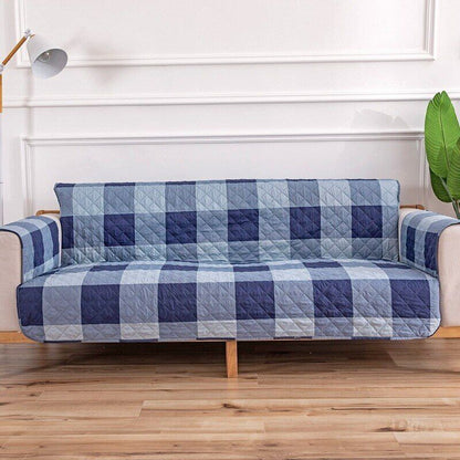 Cotton Check/Floral Non-Slip, Washable, Pet Couch Cover, Anti-Scratch Protector