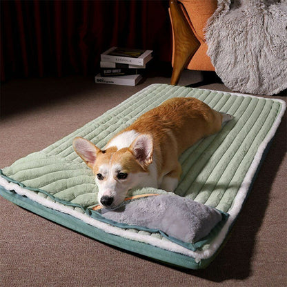 Orthopedic memory foam rectangle dog/cat bed with non-slip base and washable cover