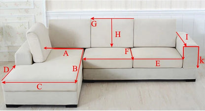 An image how to measure the Nordic Jacquard Sofa Cover