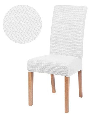 Universal Fit Elastic Chair Cover in White Color