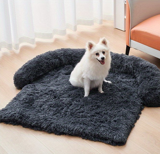 Dark grey dog bed promoting tranquility and peace