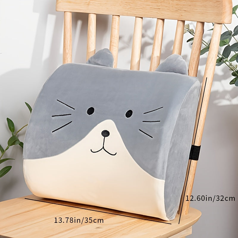 Artistic cat pattern memory foam seat cushion