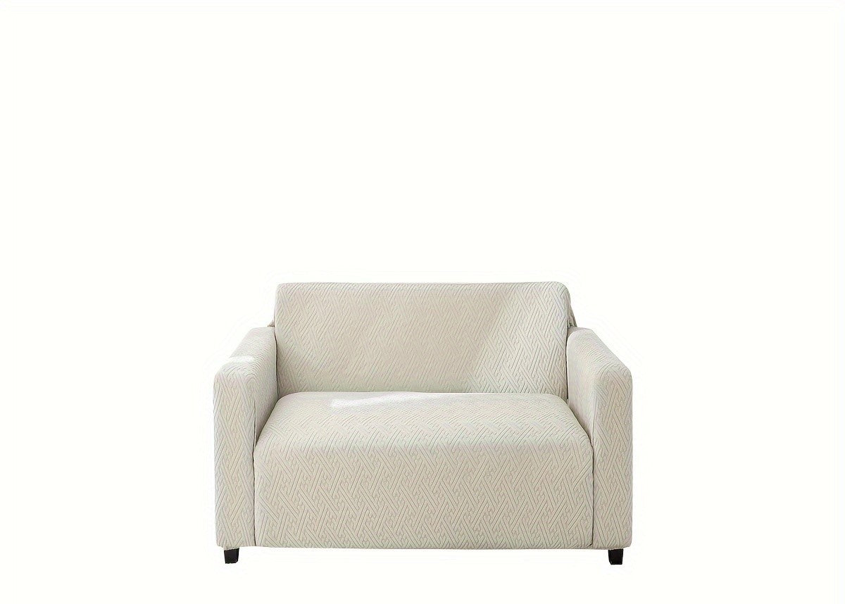 1 seater elastic sofa cover in light grey color