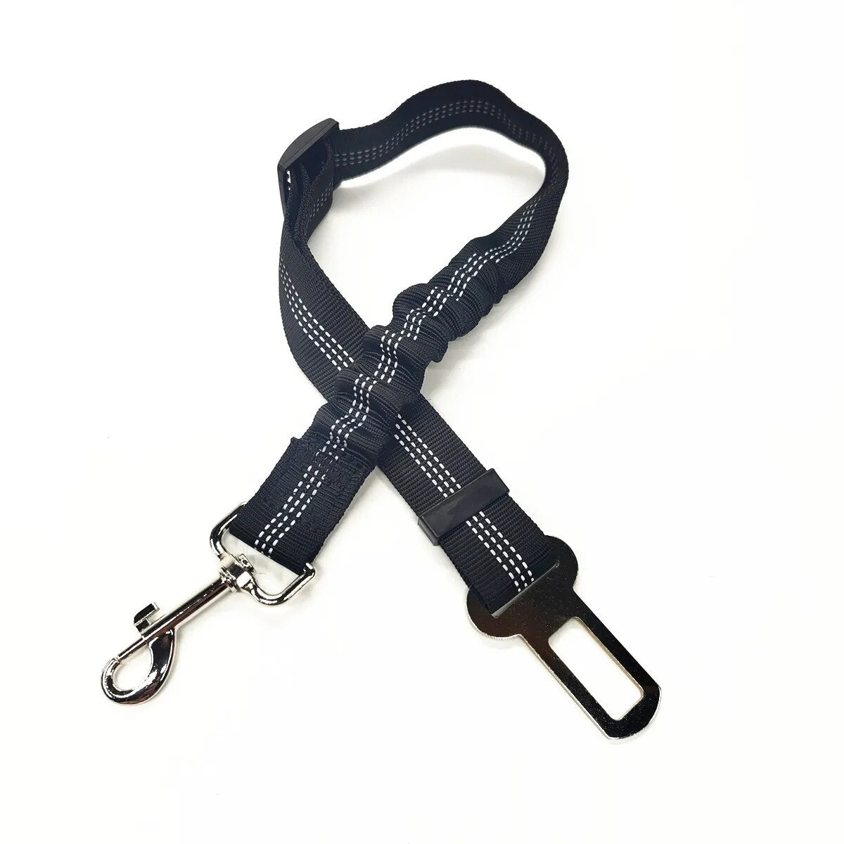 Adjustable Elastic Pet Car Seat Belt in Black Color