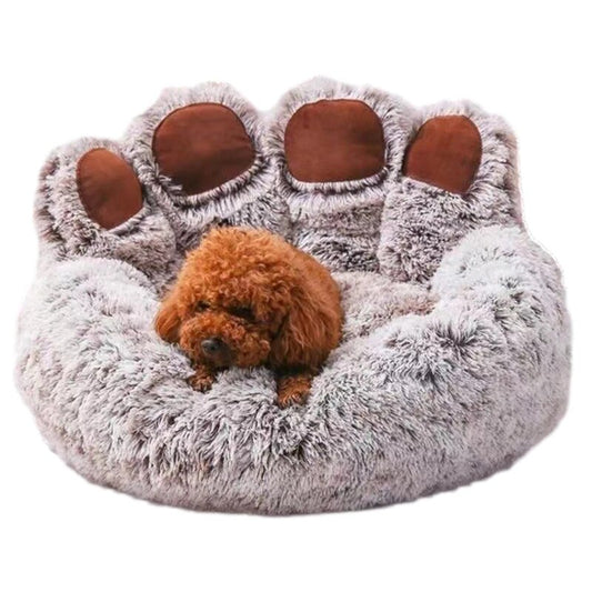 Cosy Fluffy Supportive Large Paw Non Slip Shaped Dog Bed