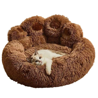 Cosy Fluffy Supportive Large Paw Non Slip Shaped Dog Bed