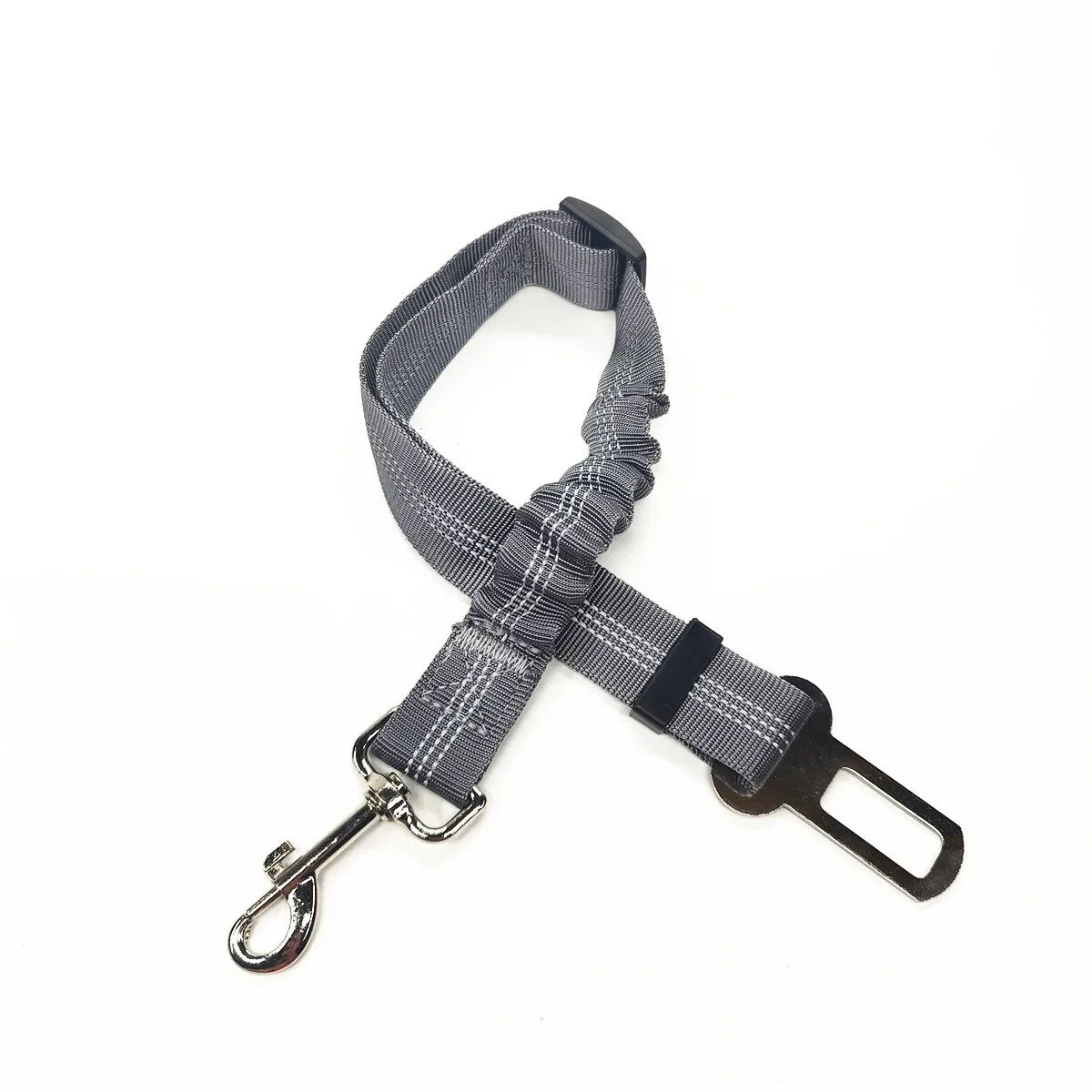 Adjustable Elastic Pet Car Seat Belt in Grey Color