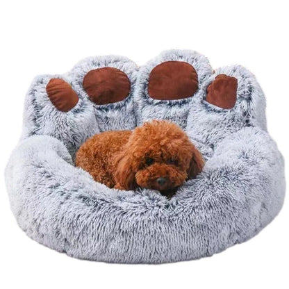 Cosy Fluffy Supportive Large Paw Non Slip Shaped Dog Bed