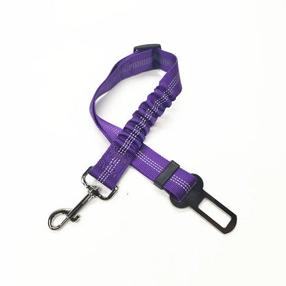 Adjustable Elastic Pet Car Seat Belt in Violet Color