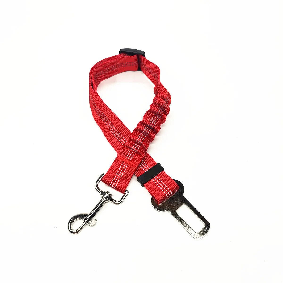 Adjustable Elastic Pet Car Seat Belt in Red Color