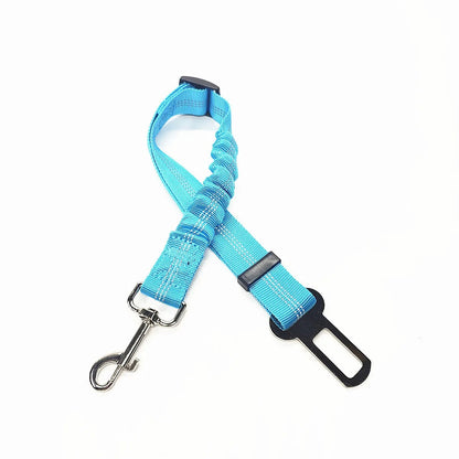 Adjustable Elastic Pet Car Seat Belt in Turquoise Color