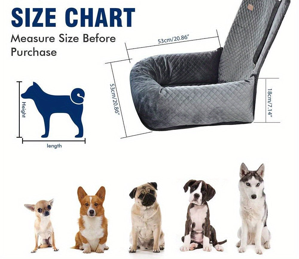 size chart of Foldable Dog Car Seat