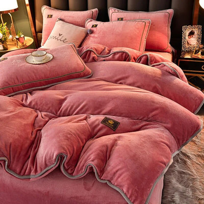 Luxury Winter Warm Duvet Velvet Bed Quilt Cover