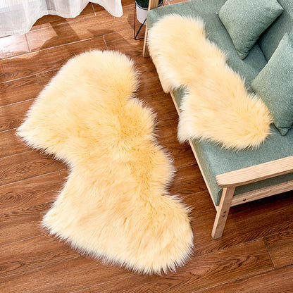 Double Heart Long Plush Carpet for Soft & Fluffy Living Room & Bedroom Mat