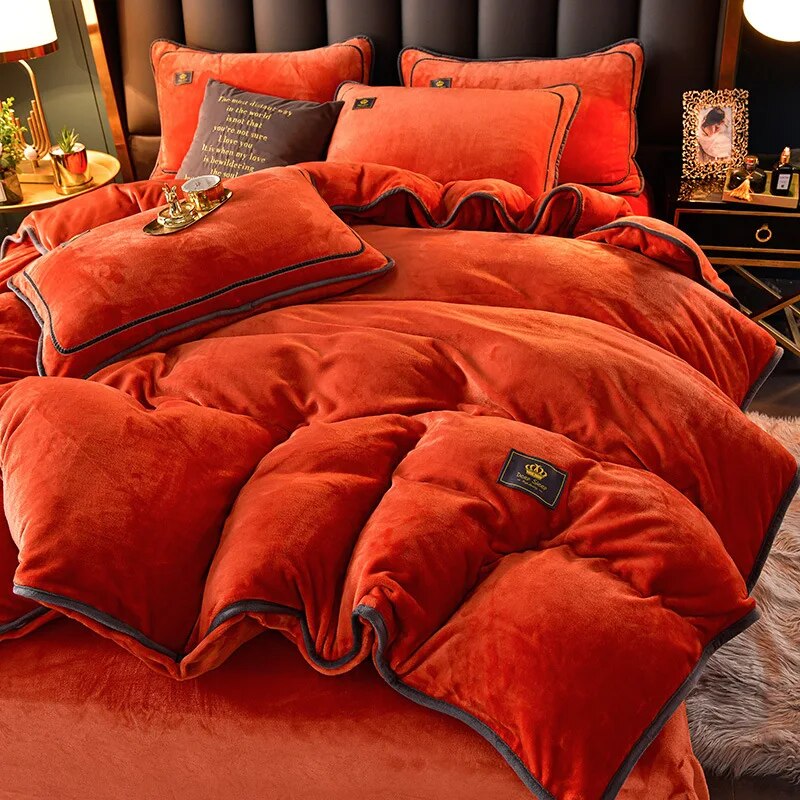 Luxury Winter Warm Duvet Velvet Bed Quilt Cover