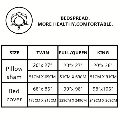 Size Chart of 3pcs Cotton Paisley Bedspread Set: The Epitome of Comfort and Style