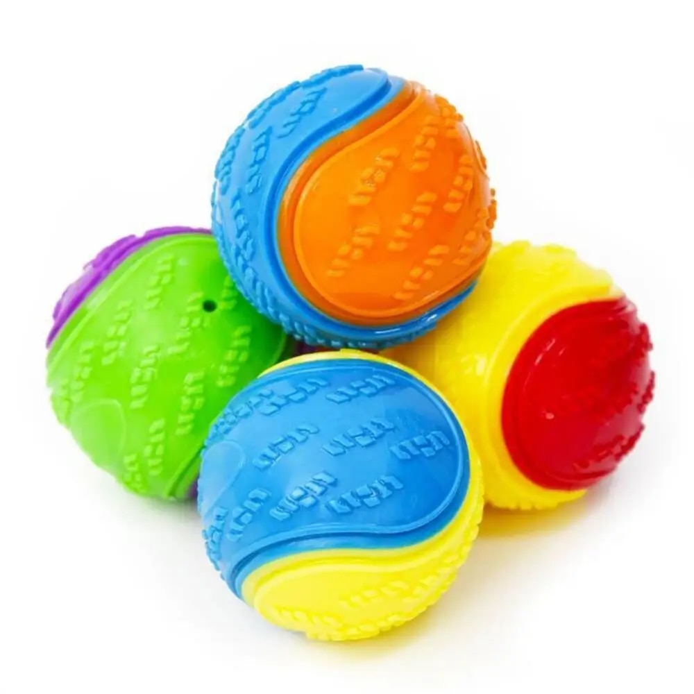 Squeaky Rubber Dog Chew Balls - Durable, Bouncy, Bite-Resistant, and Teeth-Cleaning Toy (1pc only)